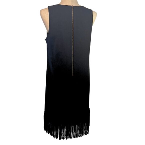 MONTEAU Black Sleeveless Sheath Dress with Added Fringe Hem Size M - Picture 7 of 10